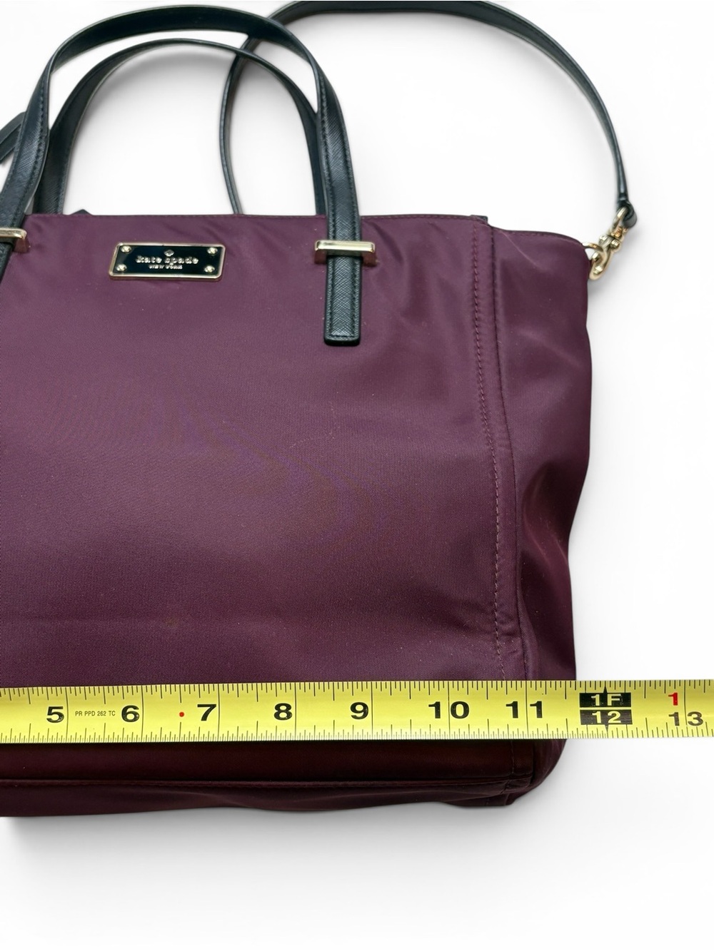 Kate Spade Wilson Road Alyse Satchel Deep Plum Nylon Crossbody Bag - Picture 13 of 14